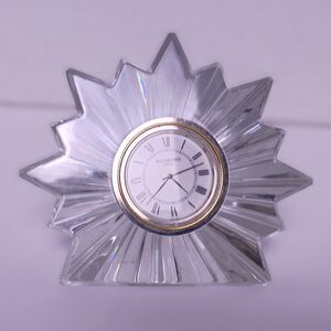 Waterford Crystal Ireland Starburst Congratulations Pattern Desk Clock WORKING